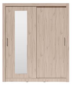 Skriňa s posuvnými dverami dvojdverová z zrkadlom In Box 180 - Dub estana svetlý