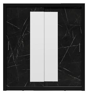 Skriňa s posuvnými dverami dvojdverová z zrkadlom In Box 200 - Čierny / royal black