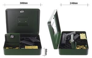 Kazeta na krátke zbrane GUNBOX, 90 x 300 x 240 mm, mechanický - na kľúč
