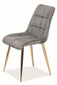 Jedálenská stolička CHAC 3 sivá/zlatá