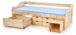 Drevená detská posteľ so zásuvkami Maxima 2 90x200 - borovica