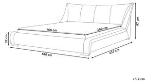 Manželská vodná posteľ 160 cm Nanty (biela). Vlastná spoľahlivá doprava až k Vám domov. 1081625