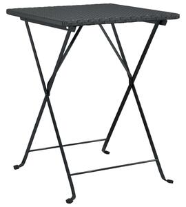 Skladací bistro stôl čierny 55x54x71 cm polyratan