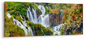 Obraz - Národný park Plitvické jazerá (120x50 cm)