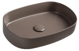 Isvea Isvea, INFINITY OVAL keramické umývadlo na dosku, 55x36cm, taupe, 10NF65055-2H