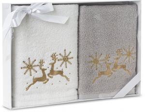 Bavlnená vianočná sada uterákov so sobmi Šírka: 50 cm | Dĺžka: 90 cm