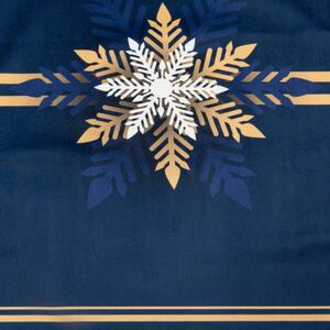 Vianočná štóla modrej farby so vzorom zlatej vločky Šírka: 40 cm | Dĺžka: 140 cm