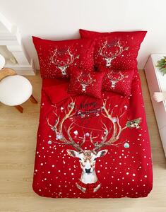 3 dielne 3D obliečky Polycotton Vianočné Red Christmas 200x140cm+90x70cm TiaHome