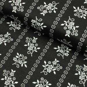 Metráž Bavlna ľudový vzor - Kvet na čiernom