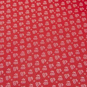 Metráž Bavlna ľudový vzor - Kvety červená
