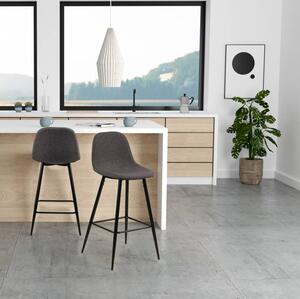 Dizajnová barová stolička Nayeli, šedá a čierna 91 cm