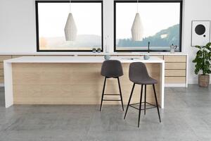 Dizajnová barová stolička Nayeli, šedá a čierna 91 cm