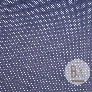 Metráž Bavlna vzorovaná - Bodky 2mm modrá tmavá