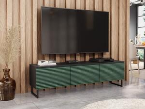 TV stolík/skrinka Kotoni 150, Farby: Čierny grafit + Zelená Mirjan24 5903211299056