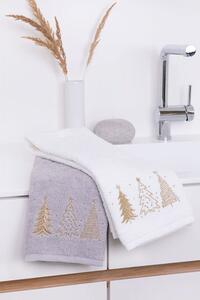 Matějovský Set uterákov s vianočným motívom - Zlaté stromčeky sivá Bavlna UNI