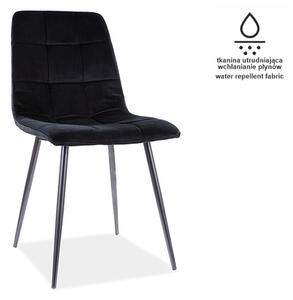 Signal Jedálenská stolička MILA MATT VELVET 99 čierna konštrukcia / čierna