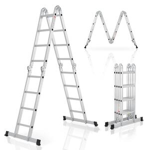 Skladací hliníkový rebrík 4,7 m, 16 priečok, nosnosť 150 kg
