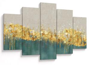Obraz - Textúra so zlatým dekorom (150x105 cm)