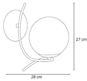 Nástenné svietidlo Sentia, chróm / dymová sivá, sklo, Ø 15 cm