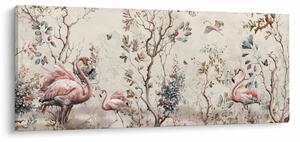 Obraz - Kresba plameniakov (120x50 cm)