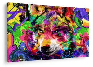Obraz - Vlk s graffiti (90x60 cm)