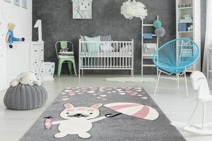 DETSKÝ KOBEREC, 80/150 cm sivá, ružová - Online Only bytové doplnky, Online Only