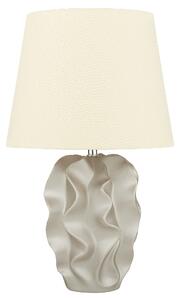 Stolná lampa zlatá biela keramika 46 cm látkové tienidlo dekoratívny vlnitý podstavec moderný glamour štýl obývačka spálňa