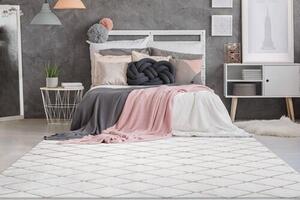 KOBEREC S VYSOKÝM VLASOM, 80/150 cm ružová, biela - Online Only bytové doplnky, Online Only