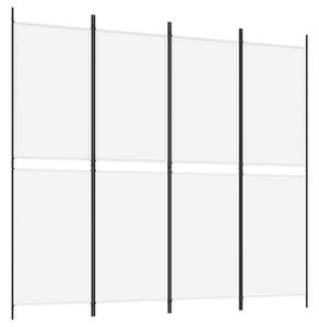 4-panelový paraván biely 200x180 cm látka