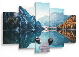 Obraz - Lode na jazere Braies (150x105 cm)