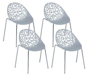 Sada 4 moderných jedálenských stoličiek plastové sivá