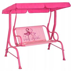 Detská záhradná hojdačka FLAMINGO ružová