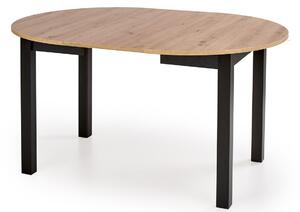 Rozkladací okrúhly stôl 102 Neryt - Dub artisan / Čierny