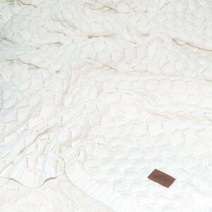 DETEXPOL Pletená bavlnená deka do kočíka smotanová Bavlna, 80/100 cm