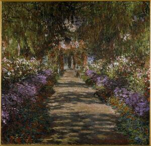 Monet, Claude - Obrazová reprodukcia Allee in the garden of Giverny, (40 x 40 cm)
