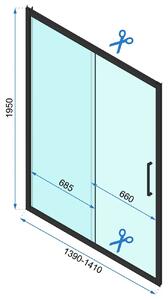 Rea Rapid Slide, posuvné sprchové dvere 1400 x 1950 mm, 6mm číre sklo, zlatý profil, REA-K5616