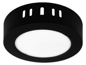 LED stropné svietidlo na stenu, okrúhle, 6W, 660lm, čierne, 4000K