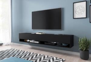 TV stolík LOWBOARD A 180, 180x30x32, čierna/grafit, bez LED osvetlenia
