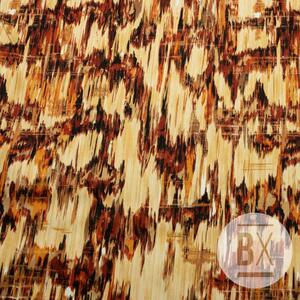 Metráž Bavlnený Satén - Prúžky Akvarel hnedá karamel