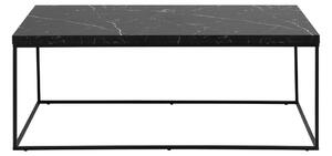 Čierny konferenčný stolík s doskou v dekore mramoru 55x110 cm Barossa – Actona