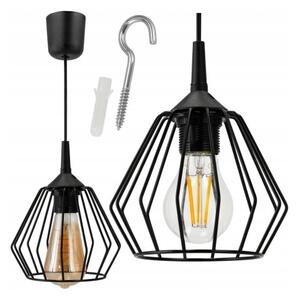 Závesný stropný lumper LED E27 nastaviteľný 0-100 cm hliníkové tienidlo
