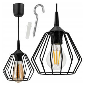 Závesný stropný lumper LED E27 nastaviteľný 0-100 cm hliníkové tienidlo