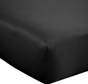 Čierna napínacia saténová plachta 90x190 cm Silky Soft – Catherine Lansfield