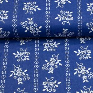 Metráž Bavlna ľudový vzor - Kvet na modrom