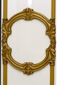 Spálňa BAROK BIANCO- zlatá, biela, 6 dverová skriňa, posteľ 180x200 cm
