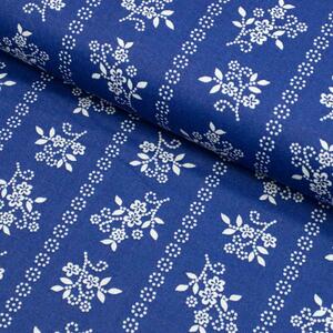 Metráž Bavlna ľudový vzor - Kvet na modrom