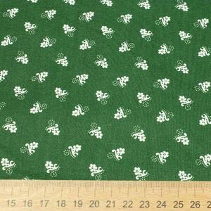 Metráž Bavlna ľudový vzor - Kvet mini na zelenom