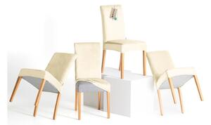 Krémové napínacie poťahy v súprave 4 ks na stoličku 48 cm Sento – Restilo