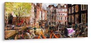 Obraz - Amsterdam, maľba (120x50 cm)