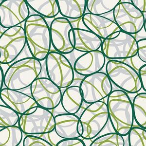 Metráž PVC obrus - Zelené kruhy